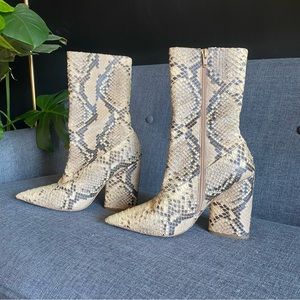 YEEZY SEASON 7 snakeskin heeled booties